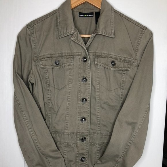 Army Green Twill Jacket - Picture 1 of 5